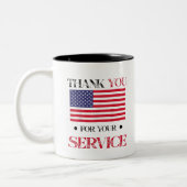 Vielen Dank für Ihr Service American Flag Zweifarbige Tasse (Links)