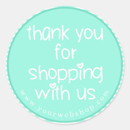 Vielen Dank für Ihr Shopping - Aquamarines Strip-W Runder Aufkleber