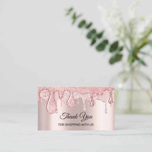 Vielen Dank für Ihr Shopping mit uns Rose Tropfens Visitenkarte (Stehend Vorderseite)