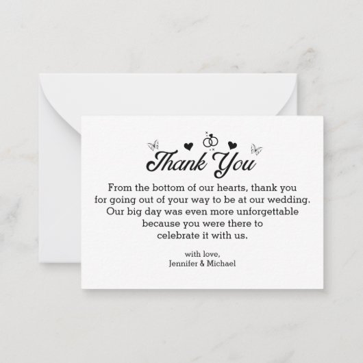 Vielen Dank für Ihr stilvolles Skript Black&White Mitteilungskarte (Rückseite)