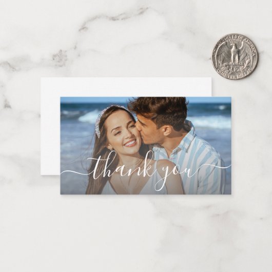 Vielen Dank für Ihr stilvolles Skript Hochzeit Fot Mitteilungskarte (Vorderseite/Rückseite Beispiel)