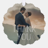 Vielen Dank für Ihr stilvolles White Typografy Hoc Ornament Karte (Vorderseite)