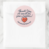 Vielen Dank für Ihr Support-Unternehmen Runder Aufkleber (Tasche)