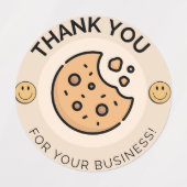 Vielen Dank für Ihr Unternehmen, Cookie Aufkleber (Design 1)