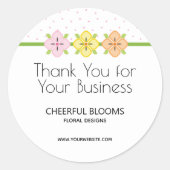 Vielen Dank für Ihr Unternehmen Florist Runder Aufkleber (Vorderseite)