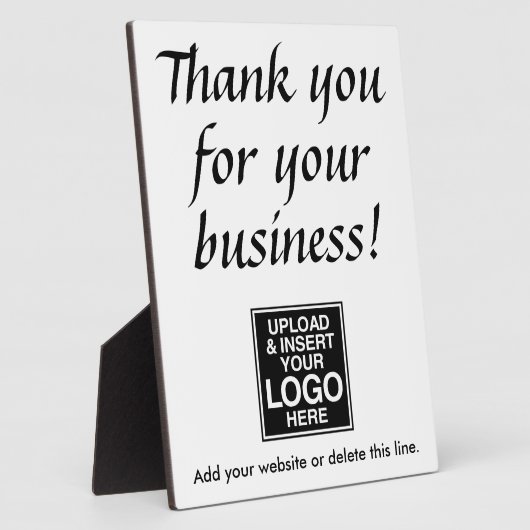 Vielen Dank für Ihr Unternehmen mit Logo Fotoplatte (Seite)