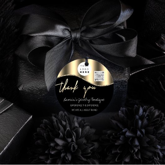 Vielen Dank für Ihr Unternehmen Name Logo Qr Code Runder Aufkleber