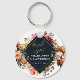 Vielen Dank für Ihr Vintages Orange-Blume-Design Schlüsselanhänger