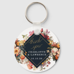 Vielen Dank für Ihr Vintages Orange-Blume-Design Schlüsselanhänger
