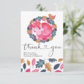 Vielen Dank für Ihr Woodland Sleeping Fox Bird und Dankeskarte (Stehend Vorderseite)