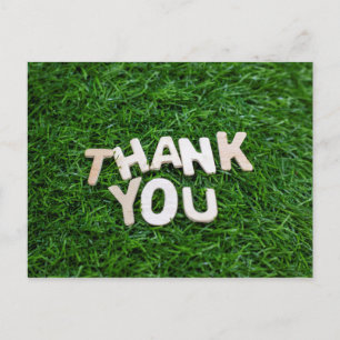 Vielen Dank für Ihr Wort auf grünem Gras Hintergru Postkarte