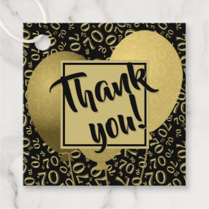 Vielen Dank für Ihre 70. Nummer Muster Gold und Bl Geschenkanhänger