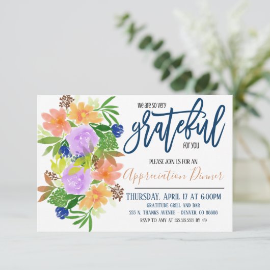 Vielen Dank für Ihre Anerkennung Einladung (Stehend Vorderseite)