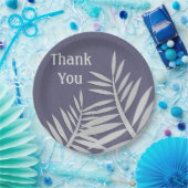 Vielen Dank für Ihre Anerkennung Lila Leaf-Silhoue Pappteller (Party)