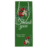 Vielen Dank für Ihre Anerkennung Poinsettia Floral Geschenktüte Für Weinflaschen (Rückseite)