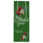 Vielen Dank für Ihre Anerkennung Poinsettia Floral Geschenktüte Für Weinflaschen (Vorderseite)