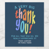 Vielen Dank für Ihre Anerkennung Weinetikett (Einzelnes Label)