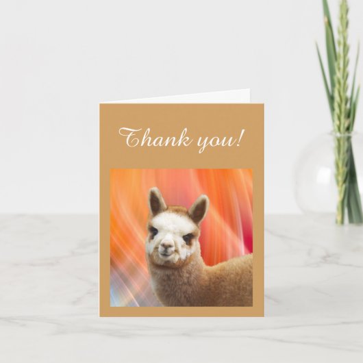 Vielen Dank für Ihre Anmerkung Cards Alpaca Rossi Dankeskarte (Vorderseite)