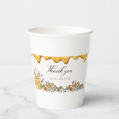 Vielen Dank für Ihre Anwesenheit hier Pappbecher (Rückseite)