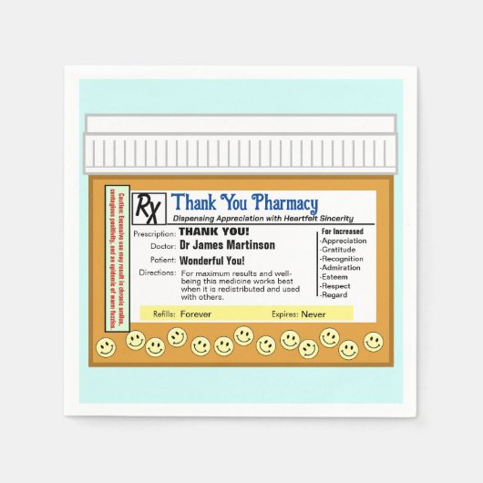 Vielen Dank für Ihre Apotheke Serviette (Vorderseite)