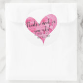 Vielen Dank für Ihre Auftragskleber - Round Runder Aufkleber (Tasche)