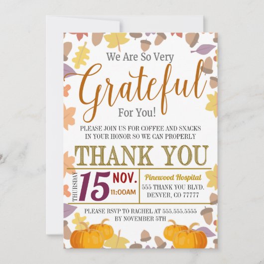 Vielen Dank für Ihre Aufwertung Einladung (Vorderseite)