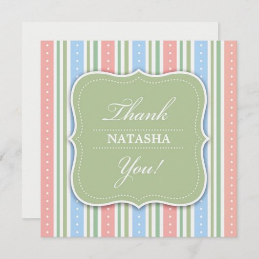 Vielen Dank für Ihre Babydusche Flat Card Dankeskarte (Vorne/Hinten)