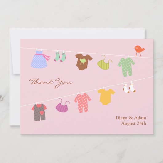 Vielen Dank für Ihre Babydusche Flat Card Dankeskarte (Vorderseite)