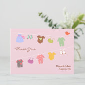 Vielen Dank für Ihre Babydusche Flat Card Dankeskarte (Stehend Vorderseite)