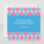 Vielen Dank für Ihre Babydusche Flat Card Dankeskarte (Rückseite)