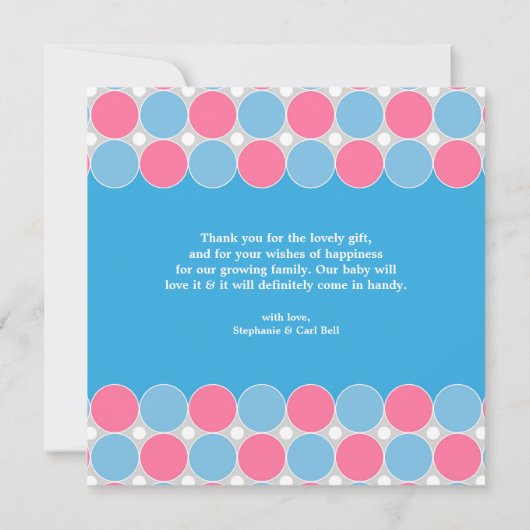 Vielen Dank für Ihre Babydusche Flat Card Dankeskarte (Rückseite)