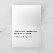 Vielen Dank für Ihre Basketball Team Cards Dankeskarte (Innenseite)