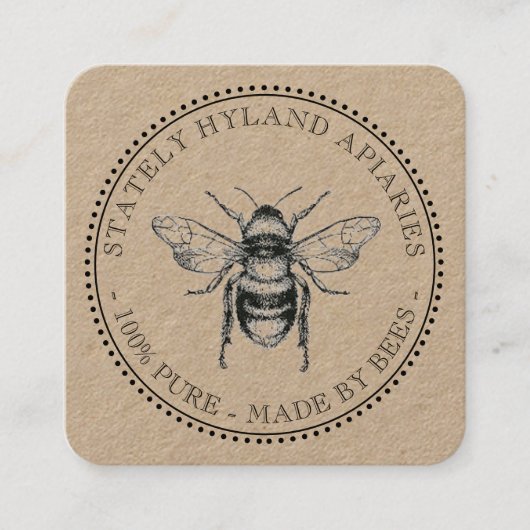 Vielen Dank für Ihre Beekeeping Business Card Quadratische Visitenkarte (Vorderseite)