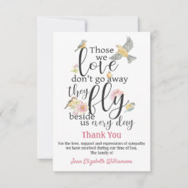 Vielen Dank für Ihre Beerdigung Fly Neben uns Bird Dankeskarte