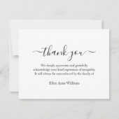 Vielen Dank für Ihre Beerdigung Hinweis Card Gehei Dankeskarte (Vorderseite)