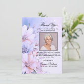 Vielen Dank für Ihre Beerdigung Lila Lavendel Flor Karte (Stehend Vorderseite)