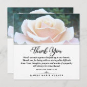 Vielen Dank für Ihre Beerdigung White Rose Square Dankeskarte (Vorne/Hinten)