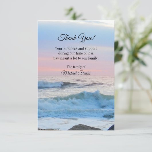 Vielen Dank für Ihre Beerdigungskarte - Ozeanwaage Dankeskarte (Stehend Vorderseite)