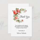 Vielen Dank für Ihre Beerdigungskarten, Korallenko Dankeskarte (Vorne/Hinten)