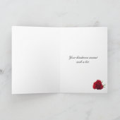 Vielen Dank für Ihre Beileid-Karte mit einer rote  Dankeskarte (Innenseite)