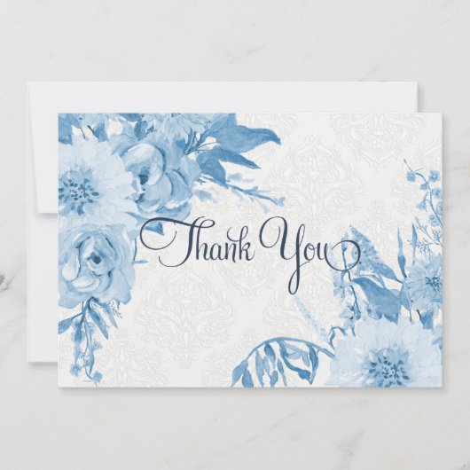 Vielen Dank für Ihre Bemerkung Navy Blue in White  Dankeskarte (Vorderseite)