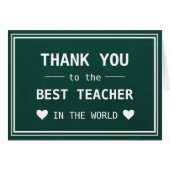 Vielen Dank für Ihre beste Lehrerin Wertschätzung (Vorderseite (Horizontal))