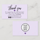 Vielen Dank für Ihre Bestellcoupon Code Business C Visitenkarte (Vorne/Hinten)