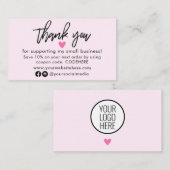 Vielen Dank für Ihre Bestellcoupon Code Business C Visitenkarte (Vorne/Hinten)