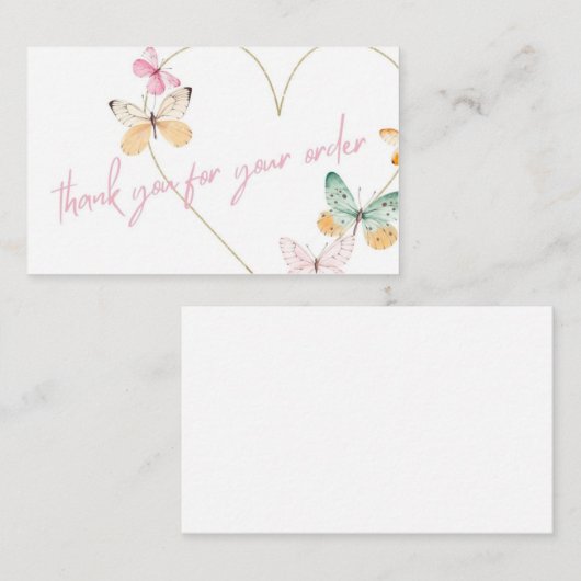 Vielen Dank für Ihre Bestellkarte | Schmetterling Visitenkarte (Vorne/Hinten)