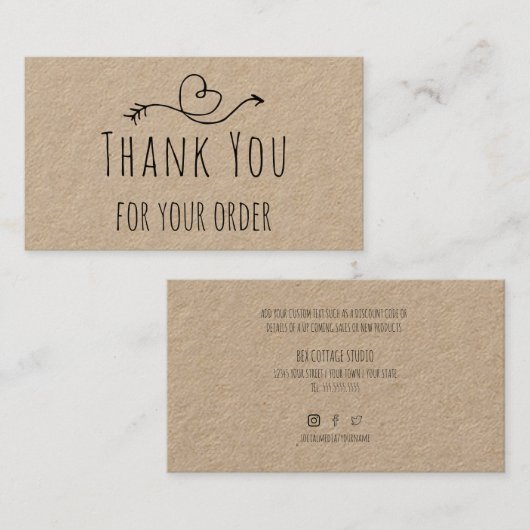 Vielen Dank für Ihre Bestellung auf dem Kraftpapie Visitenkarte (Vorne/Hinten)