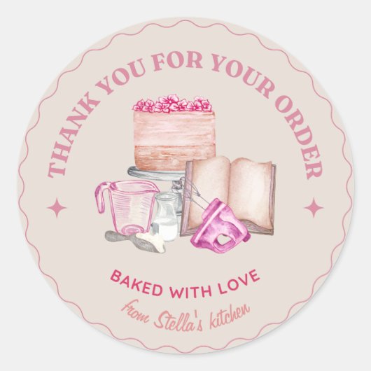 Vielen Dank für Ihre Bestellung Bäckerei Runder Aufkleber (Vorderseite)
