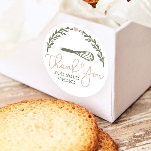 Vielen Dank für Ihre Bestellung Bäckerei Whisk & W Runder Aufkleber