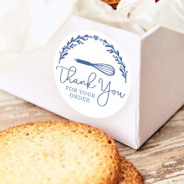Vielen Dank für Ihre Bestellung Bäckerei Whisk & W Runder Aufkleber