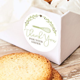 Vielen Dank für Ihre Bestellung Bäckerei Whisk & W Runder Aufkleber